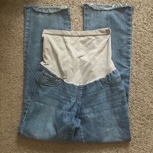 Raw Hem Maternity Jeans